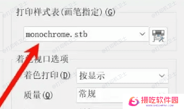 使用打印样式表设置黑白打印