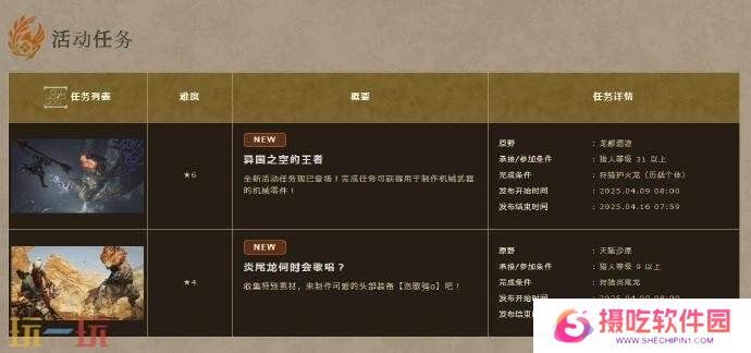《怪物猎人：荒野》第一弹大型更新将于4月4日发布