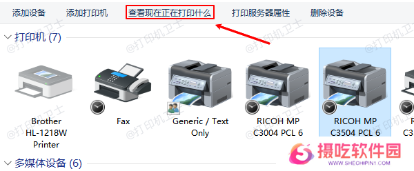 查看现在正在打印什么